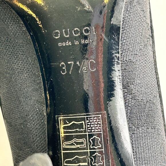 Vintage Gucci by Tom Ford Size 37.5 GG Logo Canvas Pointed Toe Heels/Pumps - Picture 7 of 11